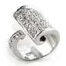 7X428 - Rhodium 925 Sterling Silver Ring with Top Grade Crystal in Clear