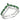 DA347 - High polished (no plating) Stainless Steel Ring with Synthetic Synthetic Glass in Emerald
