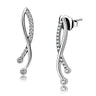 DA184 - High polished (no plating) Stainless Steel Earrings with AAA Grade CZ in Clear