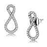 DA186 - High polished (no plating) Stainless Steel Earrings with AAA Grade CZ in Clear