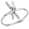 DA313 - No Plating Stainless Steel Ring with AAA Grade CZ in Clear