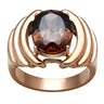 GL242 - IP Rose Gold(Ion Plating) Brass Ring with AAA Grade CZ in Brown