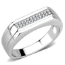 DA251 - High polished (no plating) Stainless Steel Ring with AAA Grade CZ in Clear