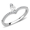 DA237 - High polished (no plating) Stainless Steel Ring with AAA Grade CZ in Clear