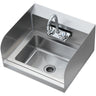 Commercial Hand Sink with Faucet and Side Splash, NSF Stainless Steel Sink for Washing, Small Hand Washing Sink, Wall Mount Hand Basin for Restaurant, Kitchen, Bar, Garage and Home, 17x12.8 inch