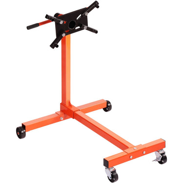 Engine Stand, 750 lbs (3/8 Ton) Rotating Engine Motor Stand with 360 Degree Adjustable Head, Cast Iron Motor Hoist Dolly, 4-Caster, 4 Adjustable Arms, for Vehicle Maintenance, Auto Repair
