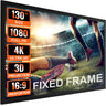 Projector Screen Fixed Frame 130inch Diagonal 16:9 Movie Projector Screen 4K HD with Aluminum Frame Projector Screen Wall Mounted for Home Theater Office