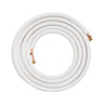 25FT Mini Split Line Set, 1/4" & 1/2" O.D Copper Pipes Tubing and Triple-Layer Insulation, for Mini Split Air Conditioning Refrigerant or Heating Pump Equipment & HVAC with Wrapping Strips.