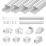 Mini Split Line Set Cover 3-inch W 17.6Ft L, PVC Decorative Pipe Line Cover For Air Conditioner with 4 Straight Ducts & Full Components Easy to Install, Paintable for Heat Pumps, White
