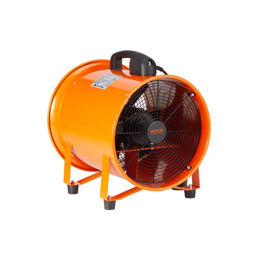 Portable Ventilator, 10 inch Heavy Duty Cylinder Fan with 16.4ft Duct Hose, 380W Strong Shop Exhaust Blower 1893FM, Industrial Utility Blower for Sucking Dust, Smoke, Smoke Home/Workplace
