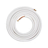 25FT Mini Split Line Set, 1/4" & 3/8" O.D Copper Pipes Tubing and Triple-Layer Insulation, for Air Conditioning or Heating Pump Equipment & HVAC with Rich Accessories (27ft Connection Cable)