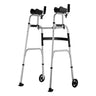 2 in 1 Folding Walker with Armrest Pads & 5" Solid Wheel Height Adjustable