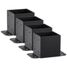 6x6 Post Base 4 Pcs, Inner Size 5.6"x5.6" Post Base Brackets, Heavy Duty Powder-Coated Post Anchor Matte Black Wood Post Brackets for Pavilion Deck Railing Support Deck Base Plate