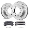 Drilled and Slotted Front Brake Rotors Pads Kit for Chevy Silverado GMC