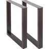 Set of 2 Steel Table Legs, 28''Height 23''Wide Dining Table Legs, Heavy Duty 3.1" Square Box Section Square Table Legs, 28x23x3.1 Inch Original Color Industrial Country Style Metal Dining Legs