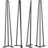 Hairpin Table Legs 24" Black Set of 4 Desk Legs 880lbs Load Capacity (Each 220lbs) Hairpin Desk Legs 3 Rods for Bench Desk Dining End Table Chairs Carbon Steel DIY Heavy Duty Furniture Legs