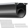 Garage Door Seals Bottom Rubber, U Shape +O Ring Combination Garage Door Weather Stripping with Pre-drilled Aluminum Track Retainer Kit, 5/16 inch T-ends and 3 3/4 inch Width (16 Ft, Black)