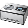 Automatic Ice Cream Maker with Built-in Compressor, 2 Quart No Pre-freezing Fruit Yogurt Machine, Stainless Steel Electric Sorbet Maker, 3 Modes Gelato Maker with LCD Display & Timer, Silver