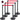 Crowd Control Stanchion, Set of 6 Pieces Stanchion Set, Stanchion Set w/ 6.6 ft/2 m Red Retractable Belt, Crowd Control Barrier w/Rubber Base – Easy Connect Assembly for Crowd Control (Black)