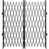 Double Folding Security Gate, 5.1' H x 10.2' W Folding Door Gate, Steel Accordion Security Gate, Flexible Expanding Security Gate, 360° Rolling Barricade Gate, Scissor Gate or Door with Keys