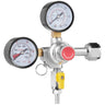 Double Gauge Regulator, CO2 Regulator Gauge with 0-60PSI, Heavy Duty CO2 Gauge Gas System, Draft Beer Regulator with Check Valve, Adjustable Pressure Regulator for Draft Beer Homebrew, CGA320