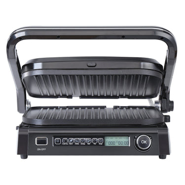 7 IN 1 Commercial Electric Griddle, 14.4" 1800W Indoor Countertop Grill, Stainless Steel Restaurant Teppanyaki Grill with Non Stick Iron Cooking Plate, 0-446°F Adjustable Temp Control 110V