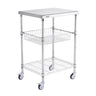 3-Tier Utility Cart Rolling Cart on Wheels 24"x20"x36.6" 470 LBS 6 Hooks