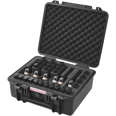 Hard Pistol Cases with Pre-cut PU Foam, Waterproof & Dustproof Hard Gun Case for 1 Pistol, 19.3×17.1×8.3 in Lockable Pistol Case, Black