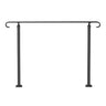 Handrails for Outdoor Steps, Fit 3-5 Steps Outdoor Stair Railing, Wrought Iron Handrail, Flexible Front Porch Hand Rail, Black Transitional Hand railings for Concrete Steps or Wooden Stairs