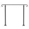 Handrails for Outdoor Steps, Fit 1-3 Steps Wrought Iron Handrail, Outdoor Stair Railing, Adjustable Front Porch Hand Rail, Black Transitional Hand railings for Concrete Steps or Wooden Stairs