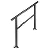 Handrail Outdoor Stairs 47.6 X 35.2 Inch Outdoor Handrail Outdoor Stair Railing Adjustable from 0 to 30 Degrees Handrail for Stairs Outdoor Aluminum Black Stair Railing Fit 3-4 Steps