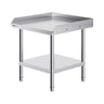 Stainless Steel Work Table, 24 x 24 x 26 Inch Commercial Food Prep Worktable, 3-Sided Backsplash Heavy Duty Prep Worktable, Metal Work Table with Adjustable Height for Restaurant Home Hotel