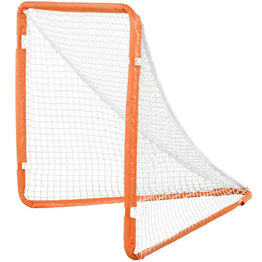 Lacrosse Goal, 4' x 4' Small Kids Lacrosse Net, Folding Portable Lacrosse Goal with Carry Bag, Iron Frame Backyard Training Equipment, Quick & Easy Setup, Perfect for Youth Training, Orange