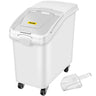 27 Gallon Ingredient Storage Bin 500 Cup Ingredient Bin with Scoop and Sliding Lid Commercial Food Container Ideal for Kitchen, White