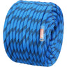 12.7mm Static Climbing Rope, 60.9M(200ft) Outdoor Rock Climbing Rope 32KN Breaking Tension, Fiber Rope with Steel Snap Hooks for Escape, Rappelling, Fire Rescue, Blue