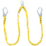 38mm Safety Lanyard, 6ft(1.83m) Fall Protection Lanyard with 2 Alloy Steel Snap Hooks, Retractable Safety Belt for Outdoor/Indoor Tree Climbing, 30KN Breaking Tension Lanyard, Yellow
