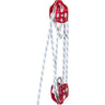 Twin Sheave Block and Tackle 1/2" x 100Ft Twin Sheave Block with Braid Rope 30-35KN 6600-7705LBS Double Pulley Rigging