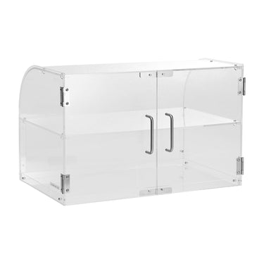 Pastry Display Case, 2-Tier Commercial Countertop Bakery Display Case, Acrylic Display Box with Rear Door Access & Removable Shelves, Keep Fresh for Donut Bagels Cake Cookie, 22"x14"x14"
