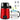 1.1Gal Water Distiller, 0.3Gal/H, 750W Distilled Water Maker Machine 0-99H Timing Dual Temp Display, 304 Stainless Steel Countertop Distiller Glass Carafe Cleaning Powder 3 Carbon Packs, Red