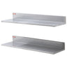 8.6" x 30" Stainless Steel Shelf, Wall Mounted Floating Shelving with Backsplash, 44 lbs Load Capacity Commercial Shelves, Heavy Duty Storage Rack for Restaurant, Bar, Home, and Hotel (2 Packs)