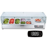 Refrigerated Condiment Prep Station, 140 W Countertop Refrigerated Condiment Station, with 3 1/3 Pans & 4 1/6 Pans, 304 Stainless Body and PC Lid, Sandwich Prep Table with Glass Guard, ETL
