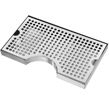 Kegerator Beer Drip Tray, 304 Stainless Steel Keg Drip Trays with 4 Non-Slip Rubber Pads and Detachable Cover, Heat / Cold Resistant Beer Tower Drip Pan for Bar Restaurant Coffee Shop Home