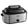 Electric Roaster Oven, 24 QT Turkey Roaster Oven with Self-Basting Lid, 1450W Roaster Oven with Defrost & Warm Function, Adjustable Temp, Removable Pan & Rack, Fits Turkeys Up to 28LBS, Silver
