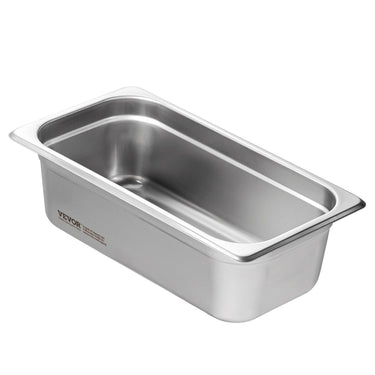 6 Pack Hotel Pans, 1/3 Size Anti-Jam Steam Pan, 0.8mm Thick Stainless Steel Restaurant Steam Table Pan, 4-Inch Deep Commercial Table Pan, Catering Storage Food Pan, for Industrial & Scientific