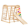 Indoor Jungle Gym, 7-in-1 Toddler Indoor Playground, Wooden Toddler Climbing Toys Indoor with Wood & Rope Ladder, Net Ladder, Swing, Monkey Bar, Slide, Climbing Wall, 47.2 x 58 x 56in