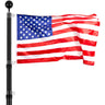 25FT Telescopic Flagpole Kit Heavy Duty Aluminum Flag Pole American Black