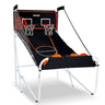 Foldable Basketball Arcade Game, 2 Player Indoor Basketball Game, Home Dual Shot Sport with 5 Balls, 8 Game Modes, Electronic Scoreboard, and Inflation Pump, for Kids, Adults (Black & White)