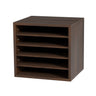 Literature Organizers, 5 Compartments Office Mailbox with Adjustable Shelves, Wood literature sorter 13.9x12x13 inches for Office, Home, Classroom, Mailrooms Organization, EPA Certified, Brown