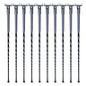 Staircase Metal Balusters, 44'' x 1/2" Galvanized Steel Decorative Banister Spindles, 10 Pack Deck Baluster with Hollow Twists, Satin Black Spiral Stair Railing with Shoes & Screws