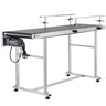 Belt Conveyor, 59 x 15.7 inch Conveyor Table, Heavy Duty Stainless Steel Motorized Belt Conveyor for Inkjet Coding Applications Powered PVC Belt Anti-Static Adjustable Speed (Double Guardrail)